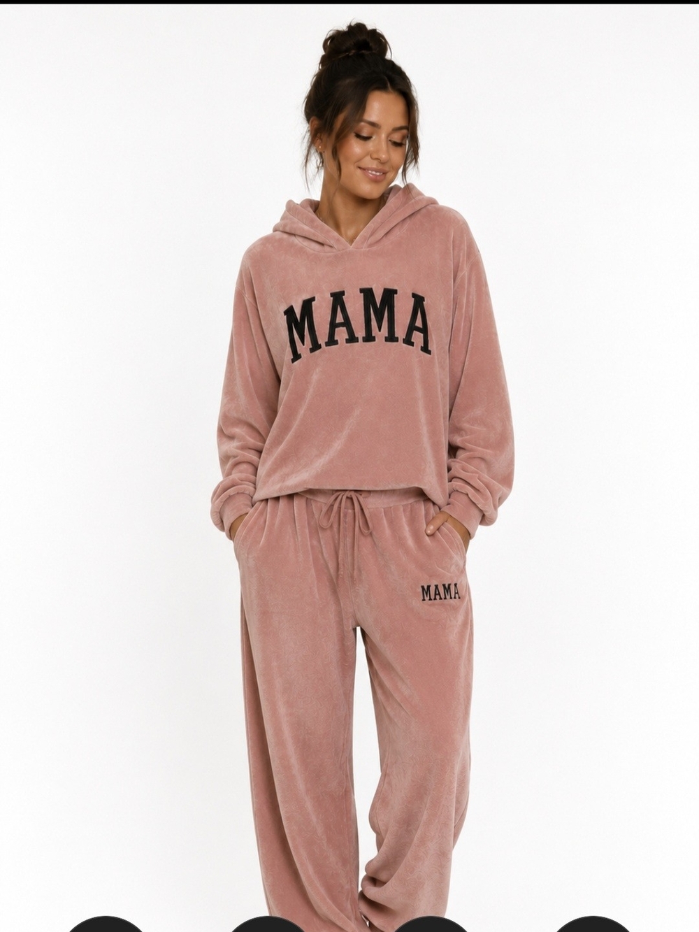 Cozy 'MAMA' Hoodie & Jogger Set - Dusty Rose